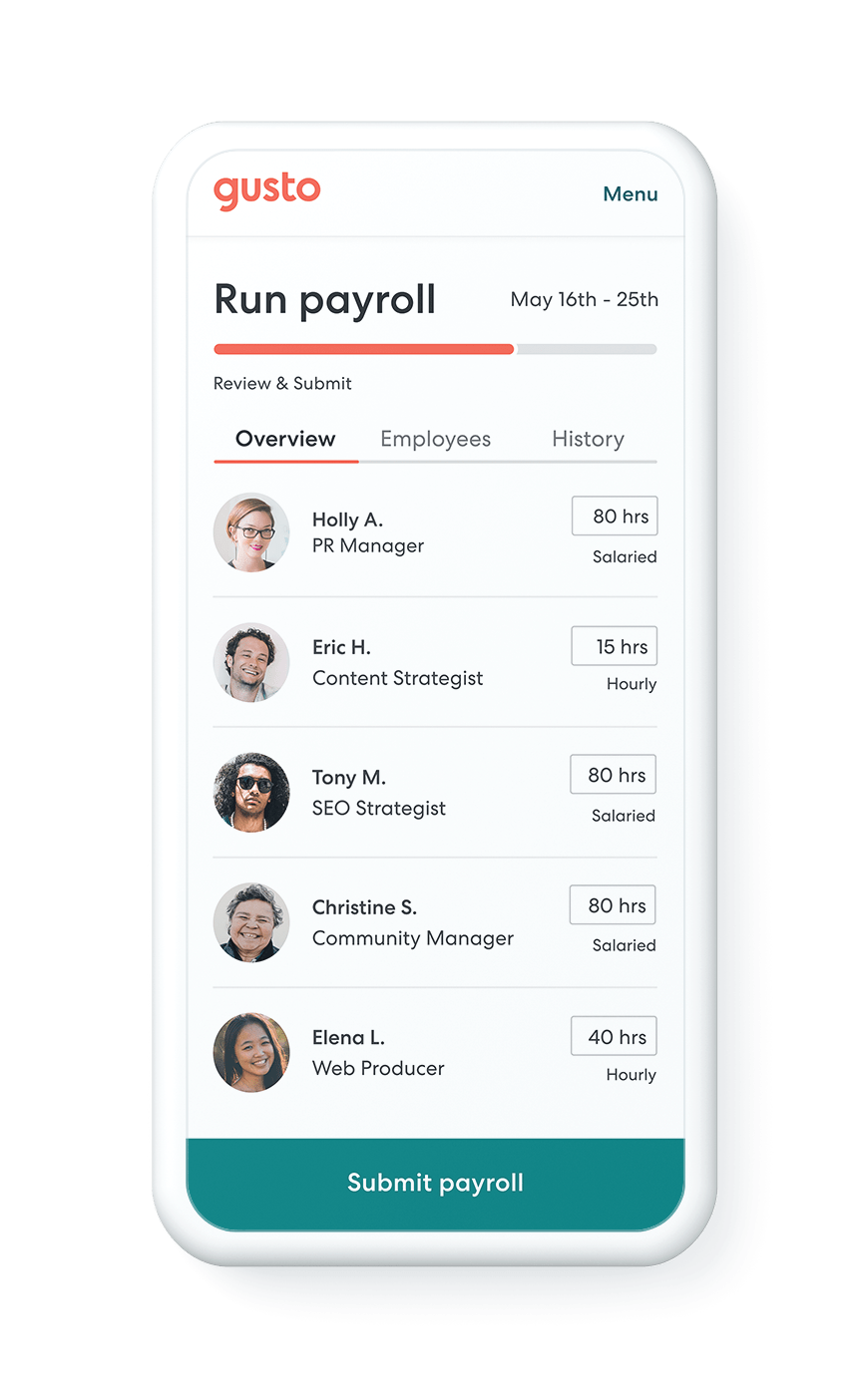 Scorp payroll service Gusto