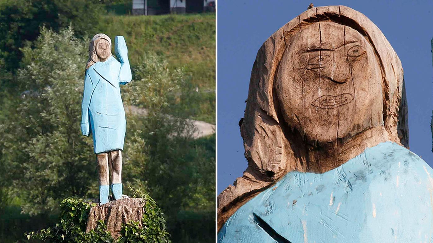 Melania Trump How lifesize wooden statue in native Slovenia is