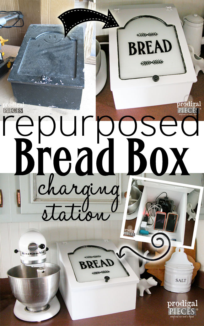 Repurposed Bread Box Charging Station Prodigal Pieces