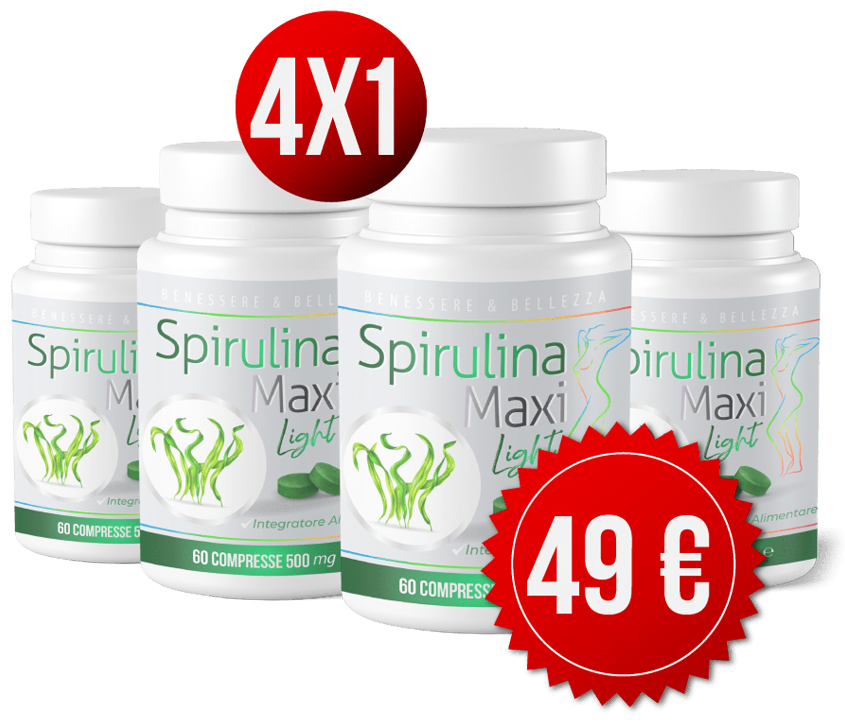 Alga Spirulina offerta 4 confezioni (al prezzo di 1) Prodotti del Mese