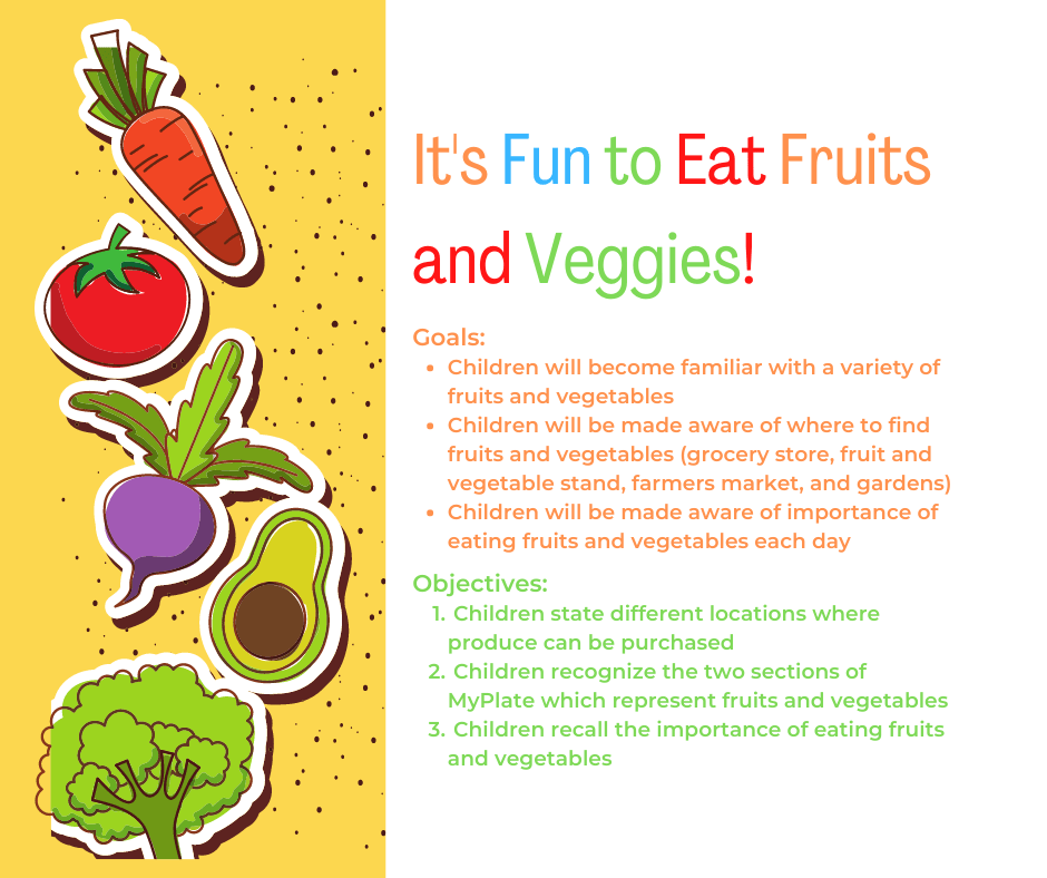 Its Fun to Eat Fruits and Veggies Lesson Plan Produce Bites Produce