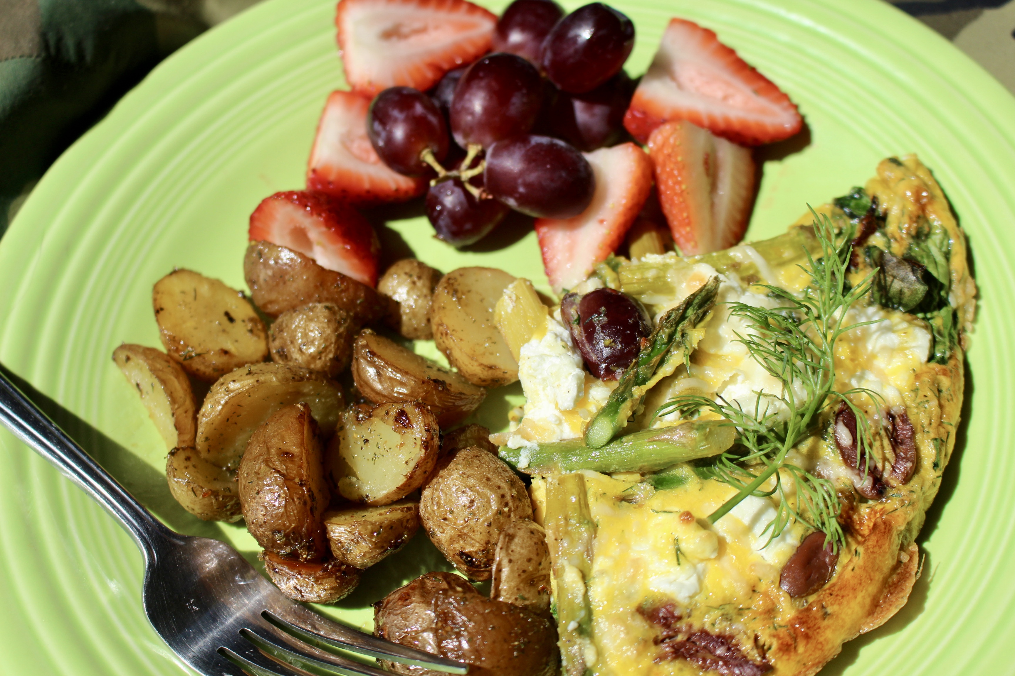 ASPARAGUS, MUSHROOM, & GOAT CHEESE FRITTATA WITH LEMON ROASTED POTATOES HOMESPUN CUISINE