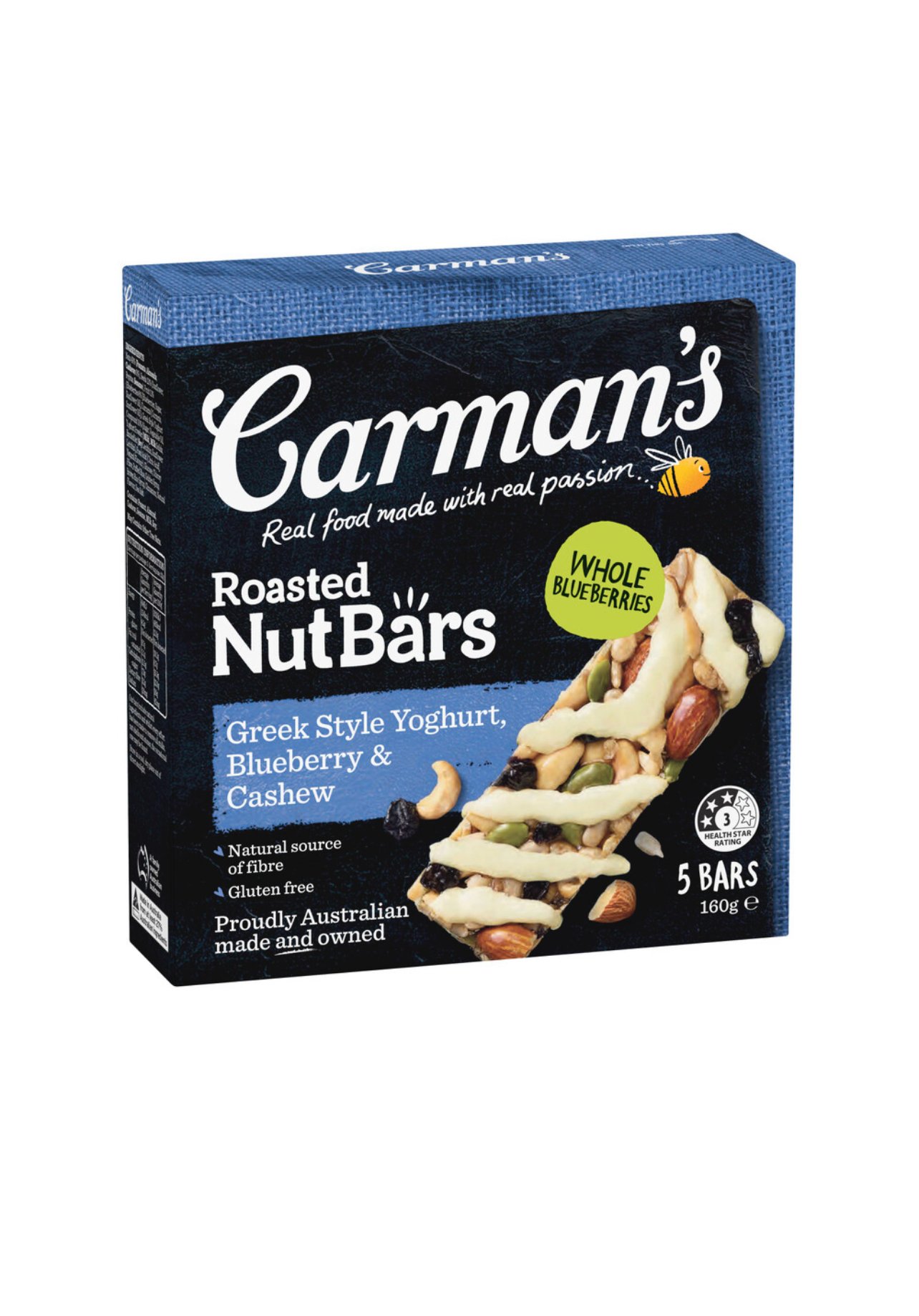 Carman's Greek Style Yoghurt & Blueberry Nut Bars Everuts