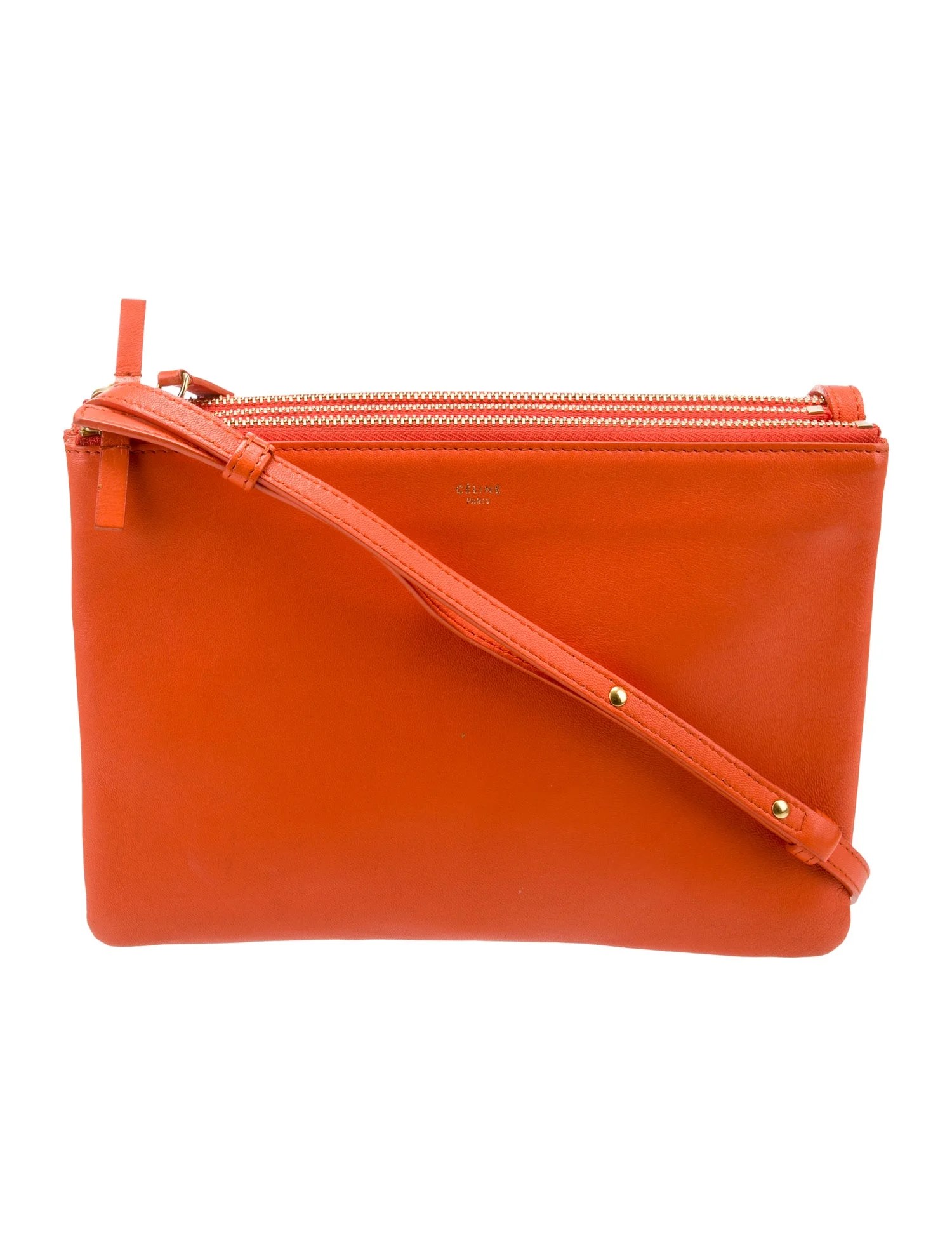Celine Large Trio Crossbody Bag Orange Crossbody Bags, Handbags