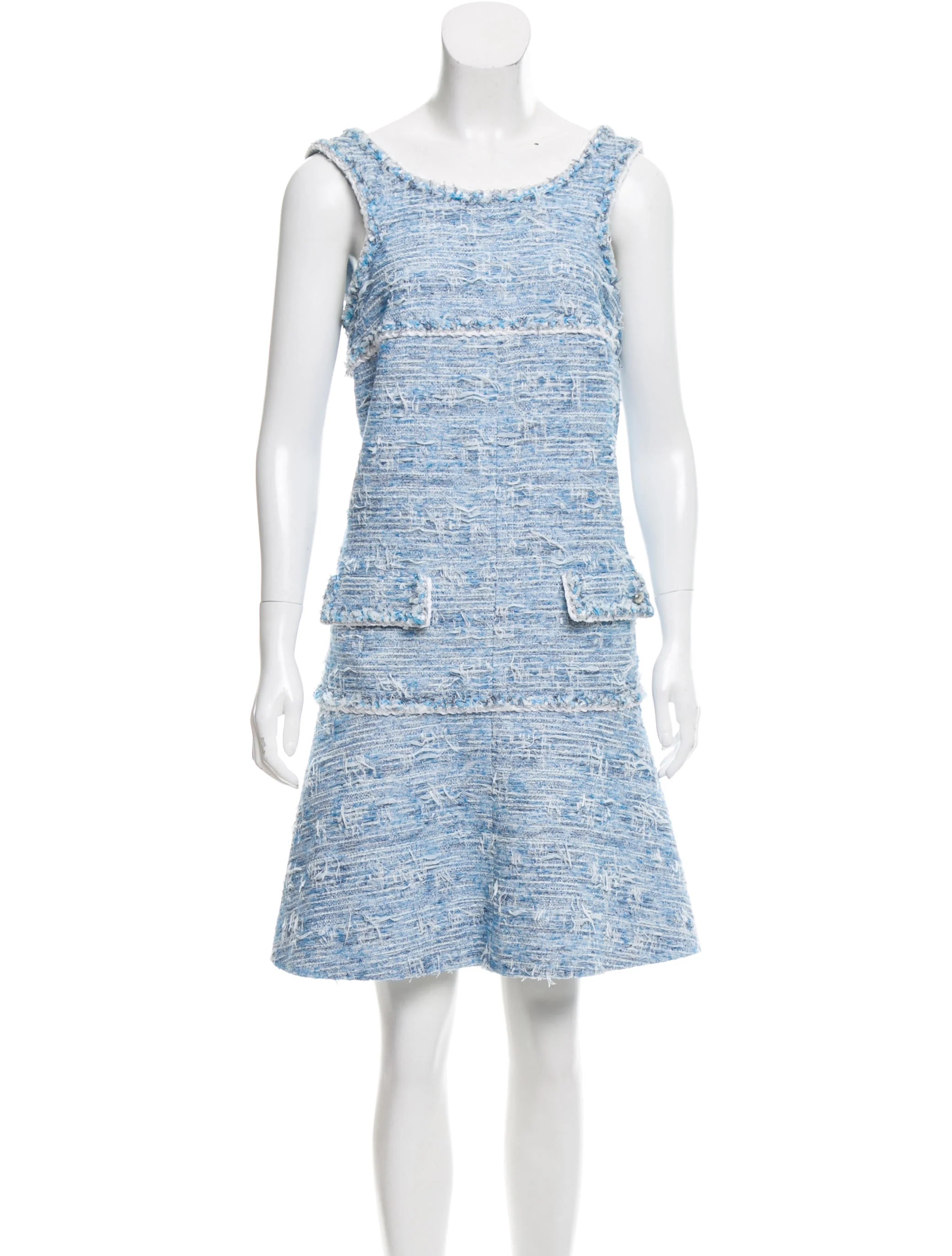Chanel 2015 Sleeveless Tweed Dress Dresses CHA189372 The RealReal