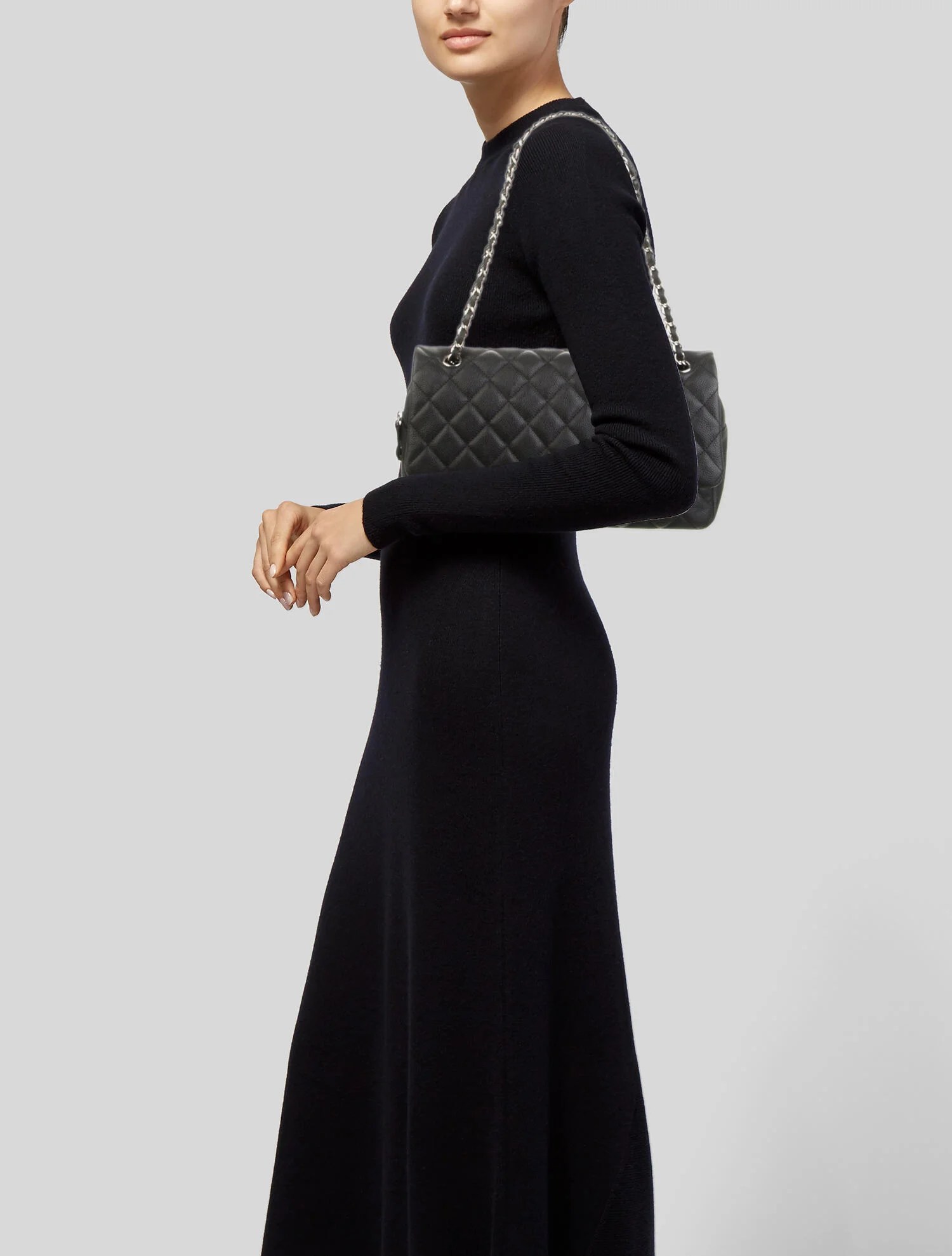 Chanel Large Easy Carry Flap Bag Black Shoulder Bags, Handbags