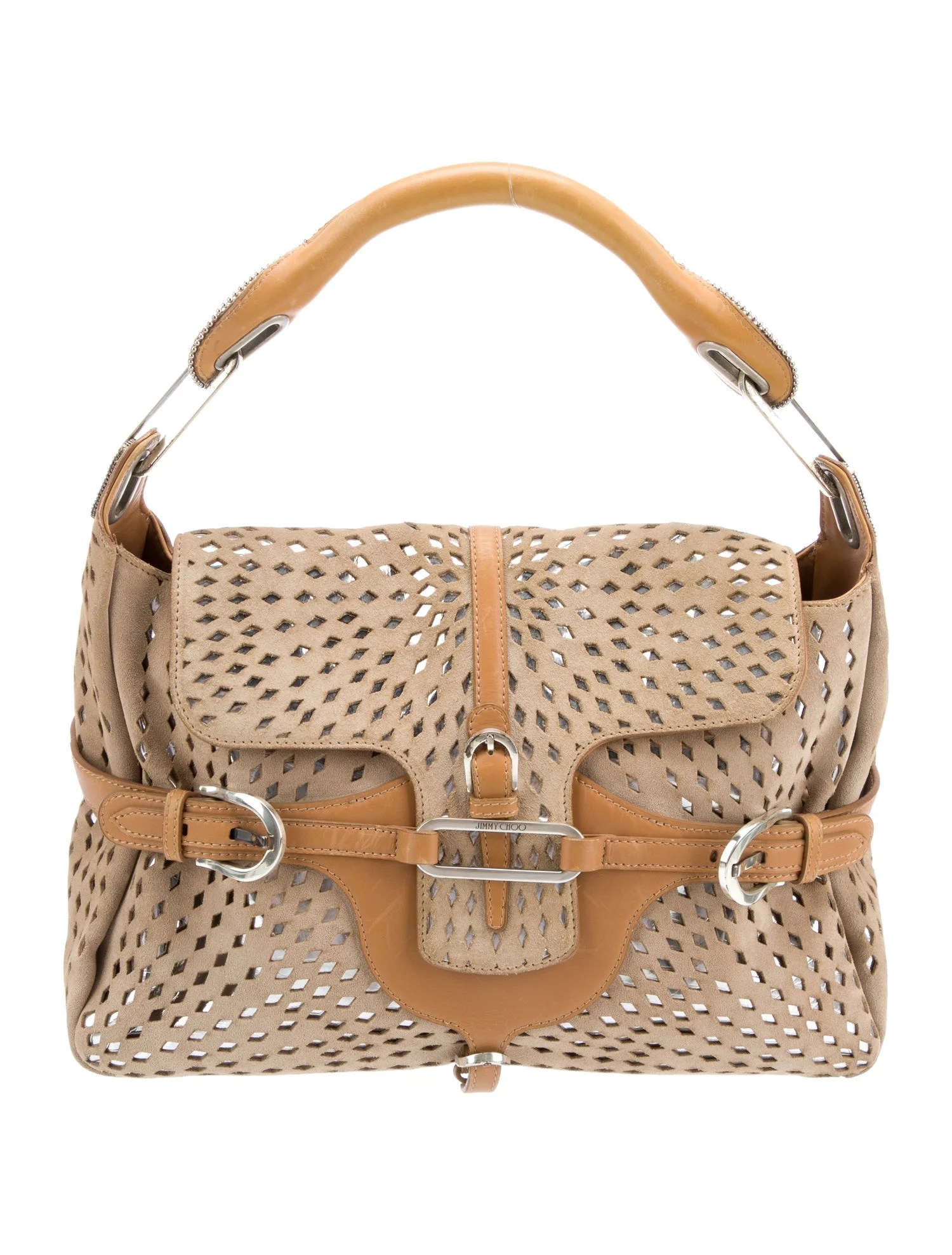 Jimmy Choo Tulita Suede Shoulder Bag Brown Shoulder Bags, Handbags