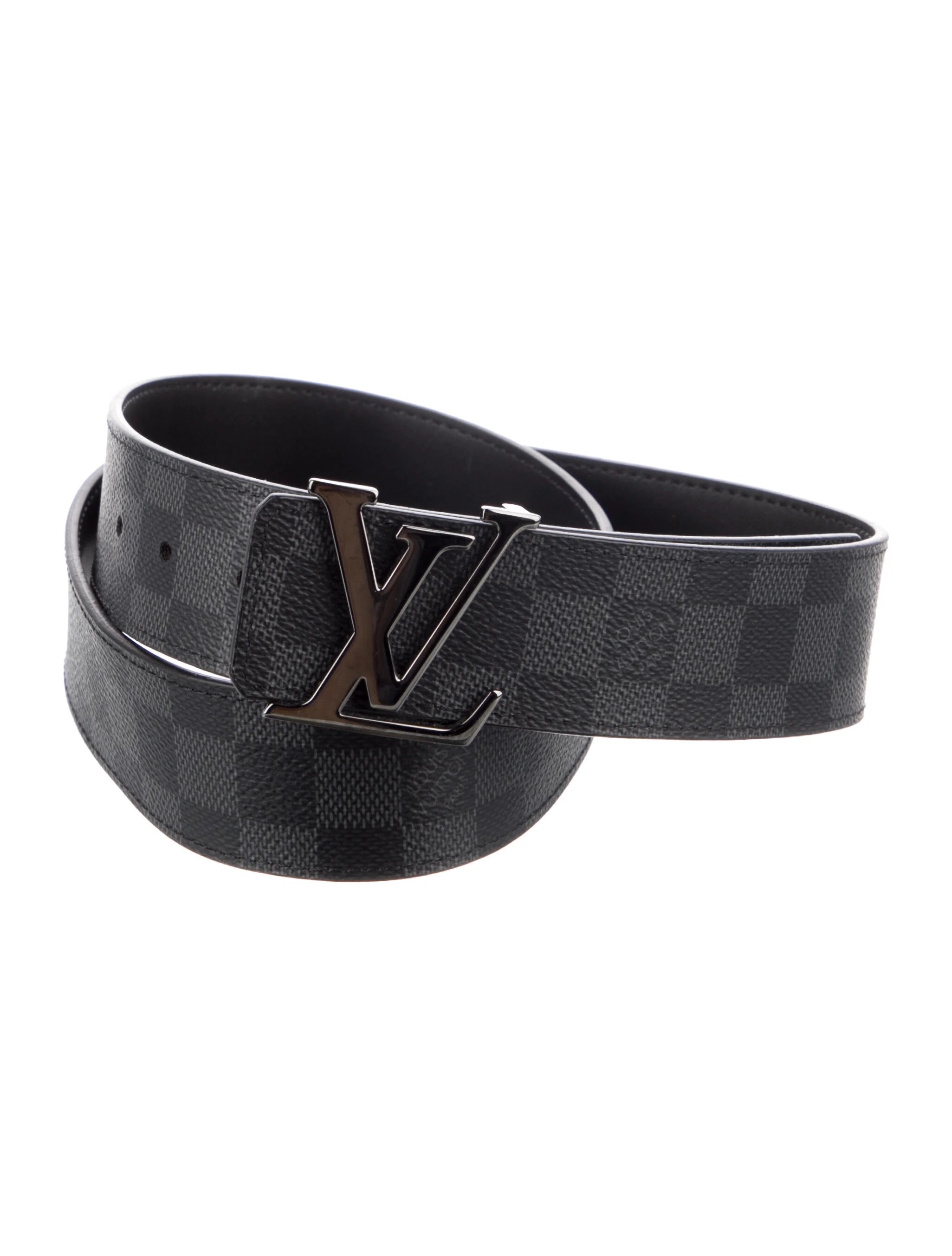 Louis Vuitton Reversible Damier Graphite Pattern Belt Kit Black Belts