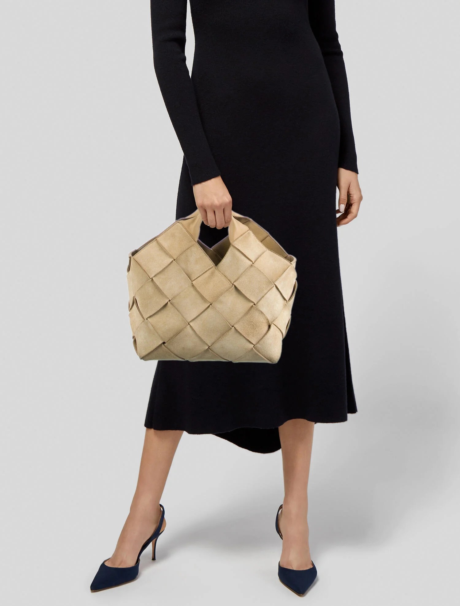 Loewe Small Suede Woven Basket Bag Neutrals Handle Bags, Handbags