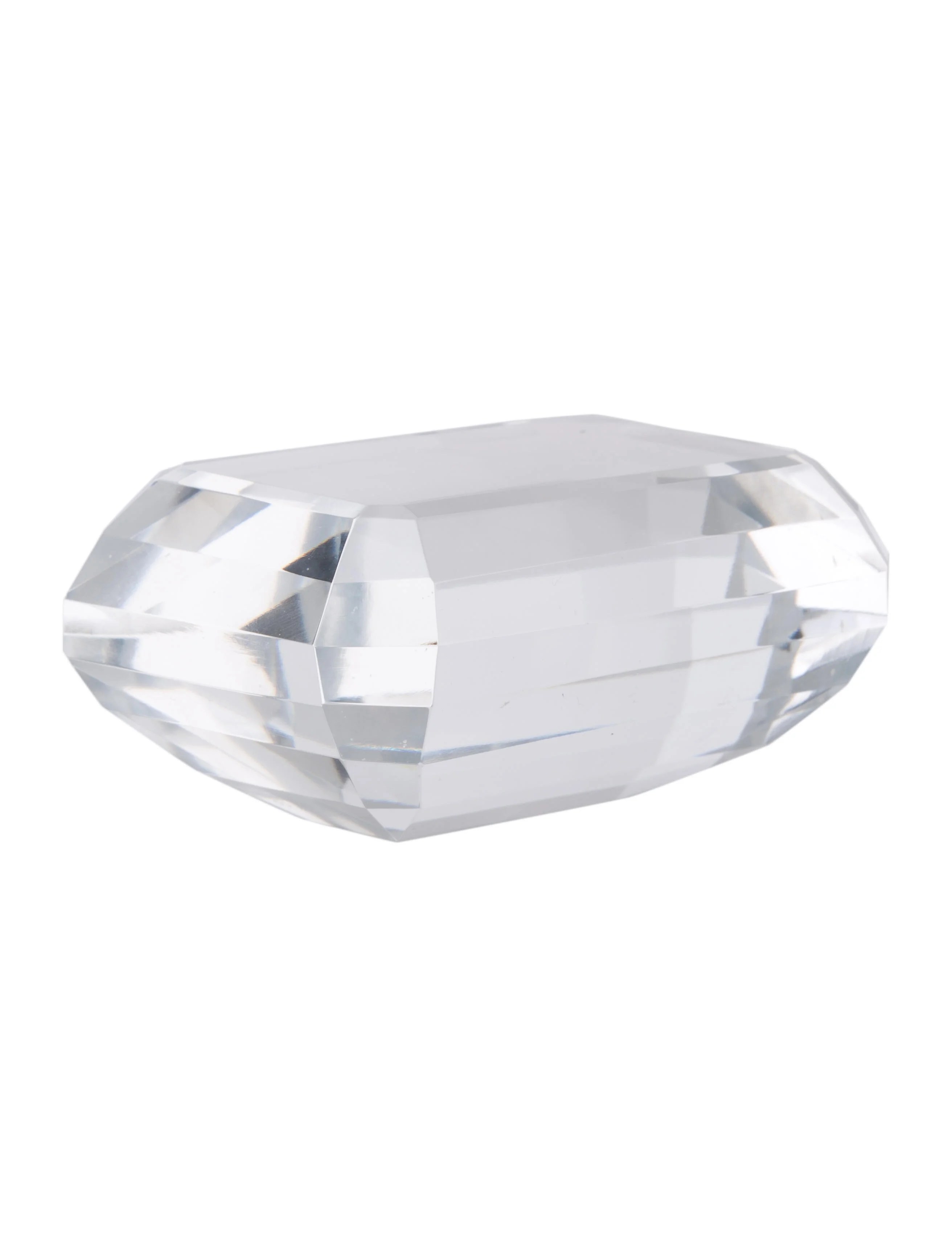Tiffany & Co. EmeraldCut Crystal Paperweight Clear Decorative Accents, Decor & Accessories
