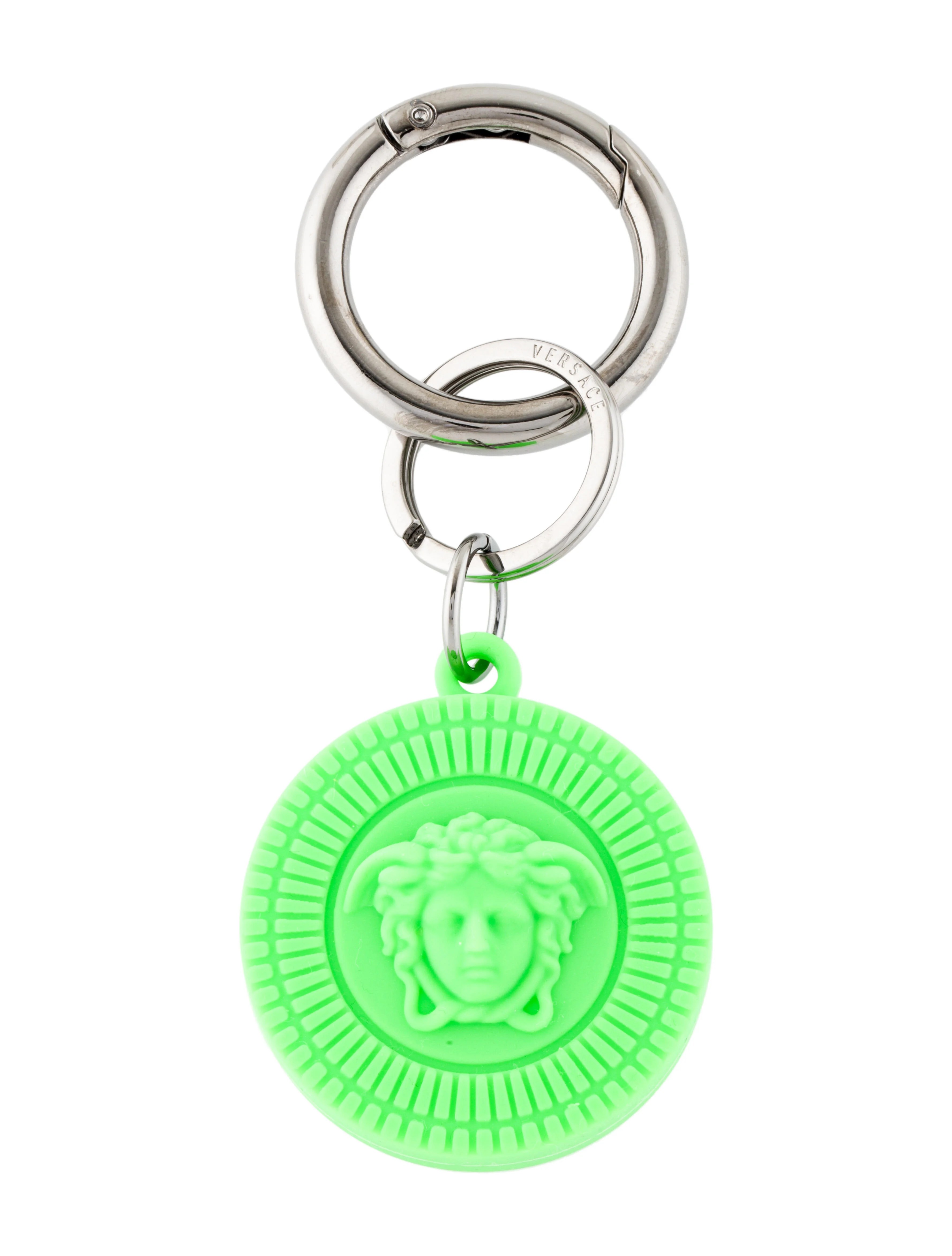 Versace Silicone Medusa Keychain w/ Tags Green Keychains, Accessories
