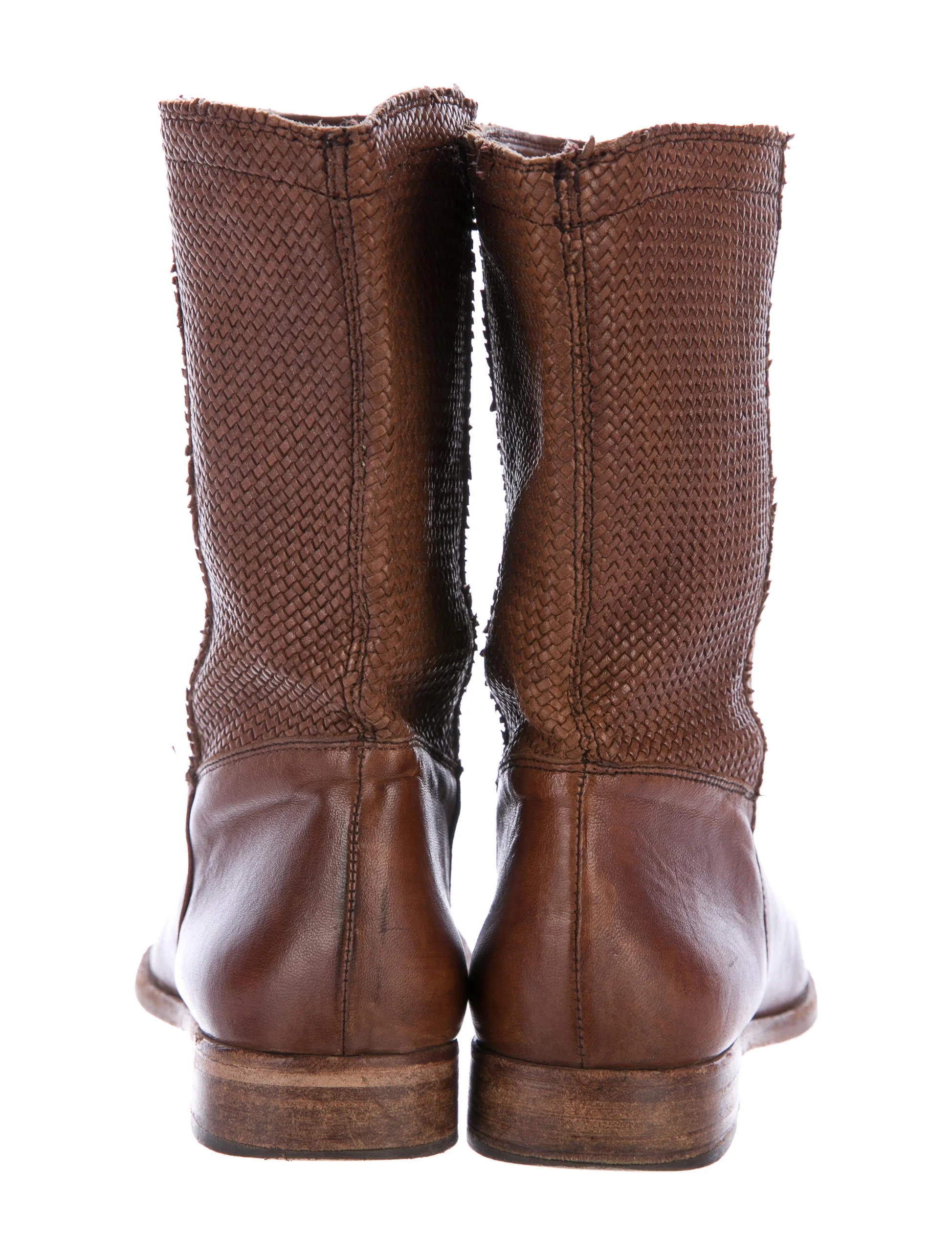 Alberto Fermani Woven Leather MidCalf Boots Shoes WALBO20053 The