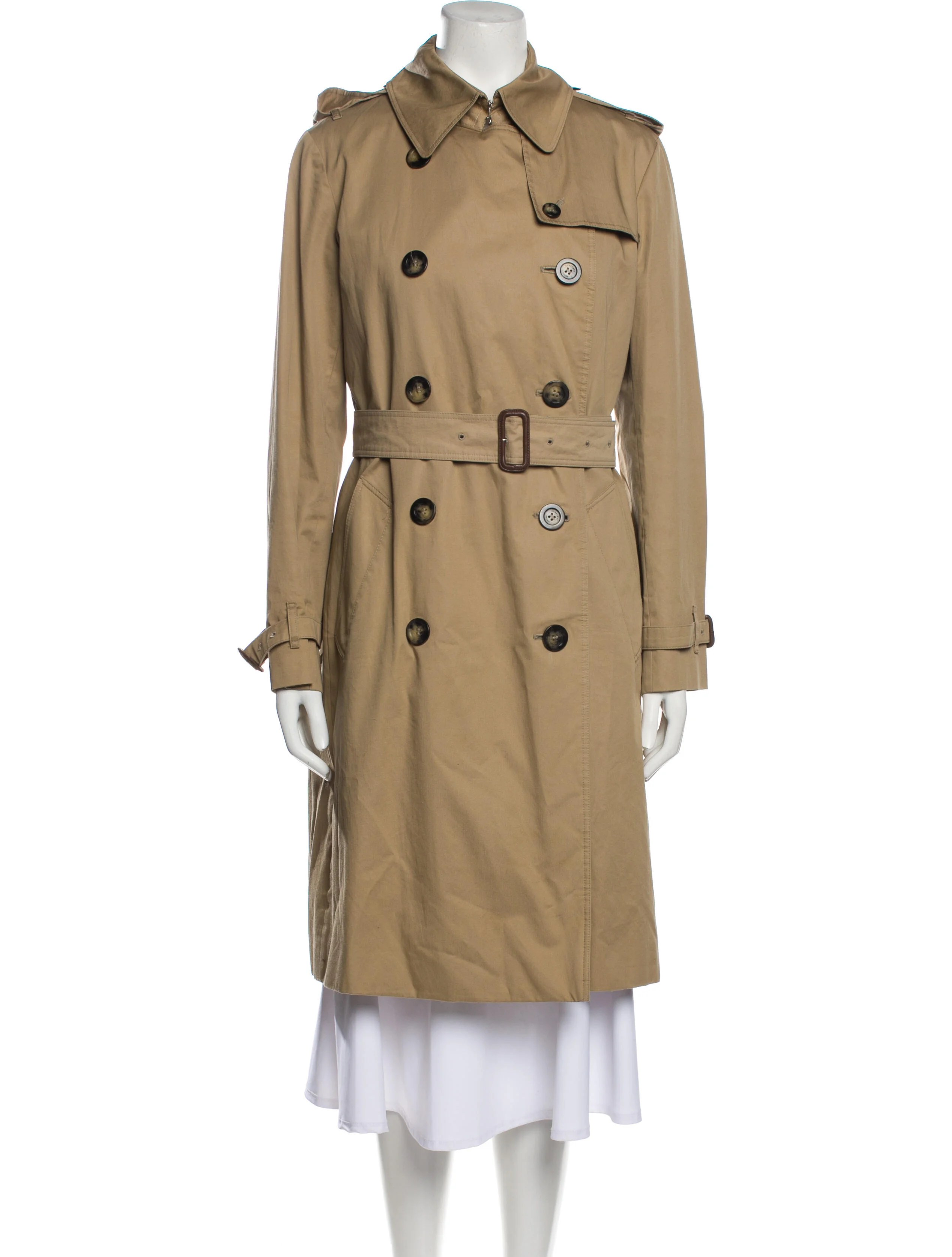Burberry London Striped Trench Coat - Neutrals Coats, Clothing