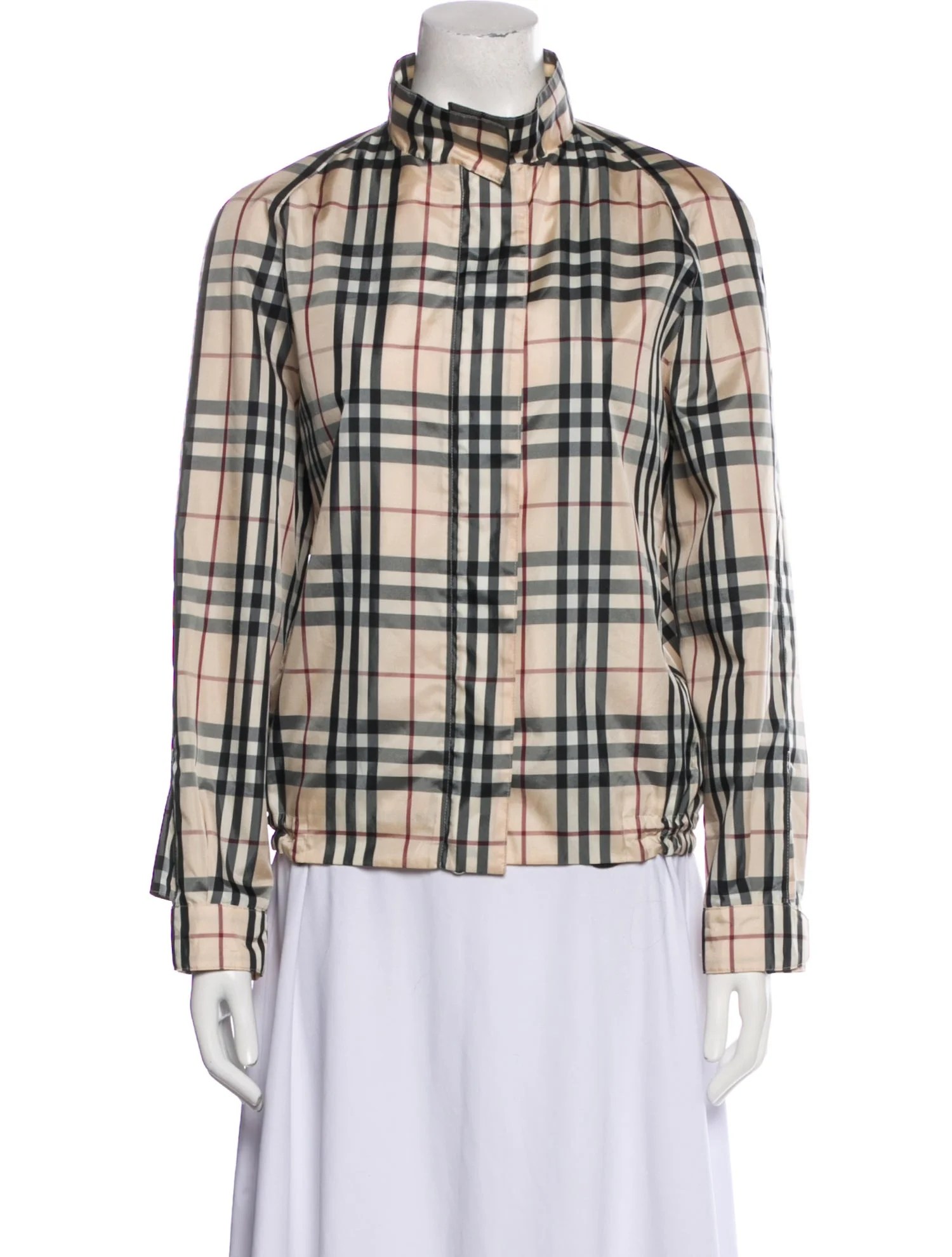 Burberry London Plaid Print Evening Jacket Black Jackets, Clothing