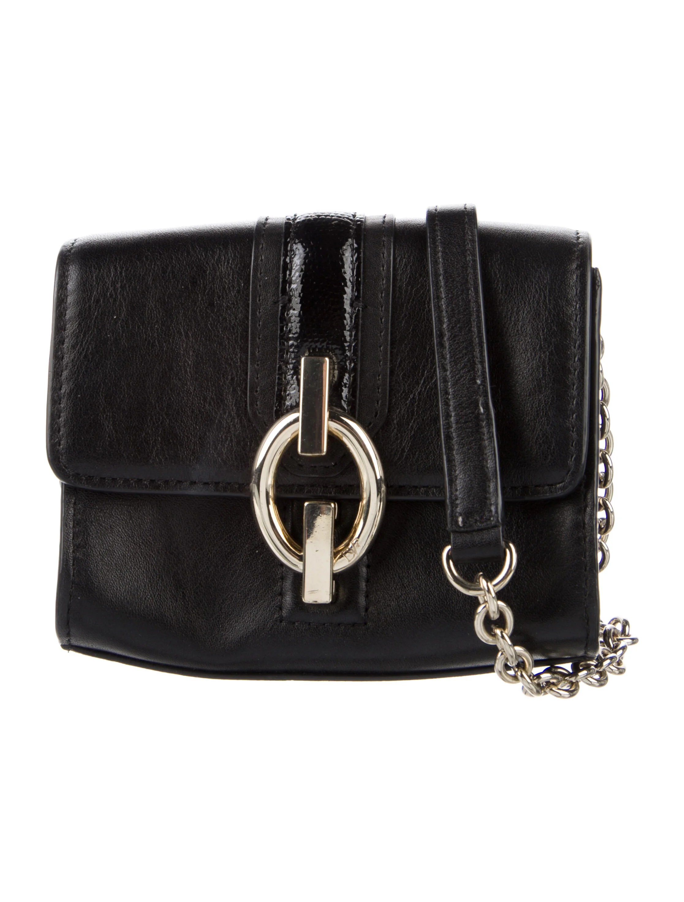 Diane von Furstenberg Leather Mini Crossbody Bag Black Mini Bags, Handbags WDI393197 The