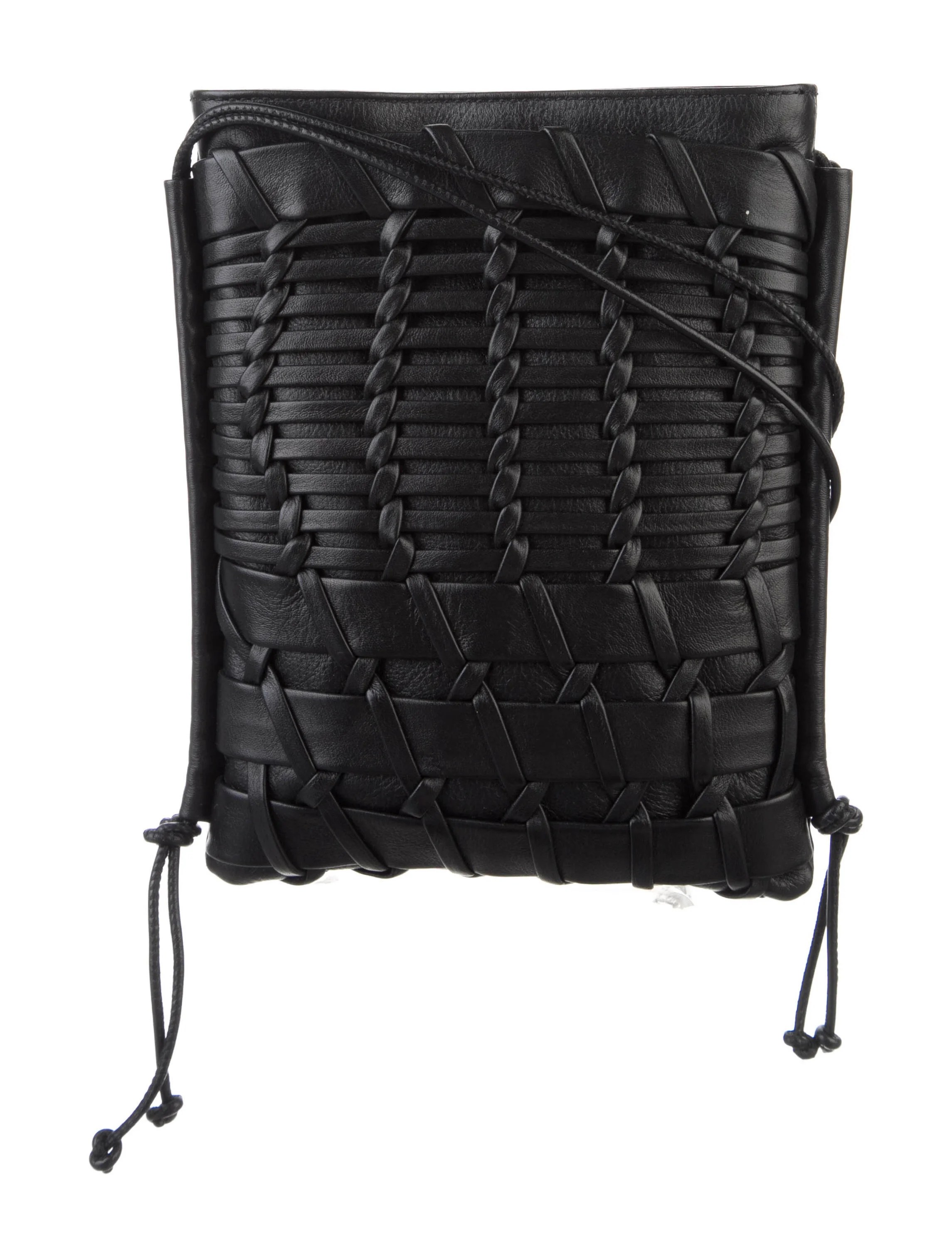 Hereu Leather Woven Crossbody Bag Black Crossbody Bags, Handbags