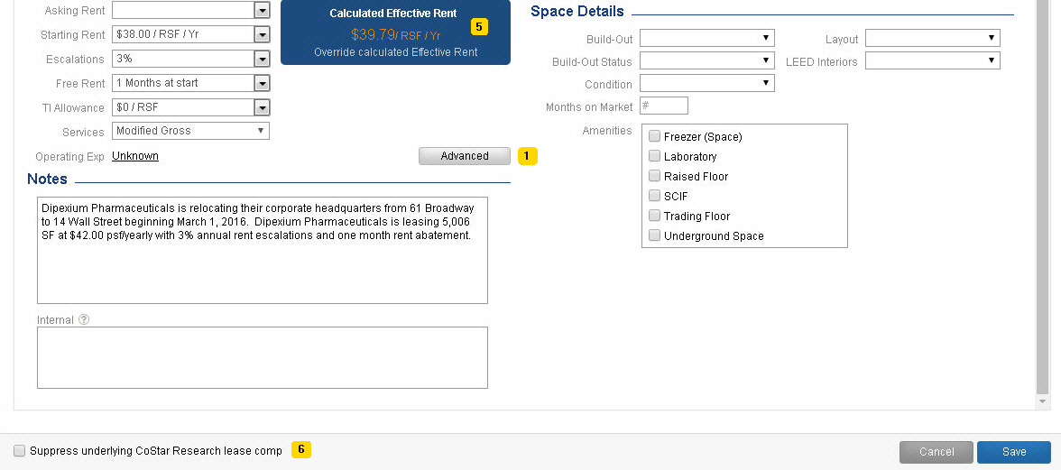 LC New Lease Comp Entry
