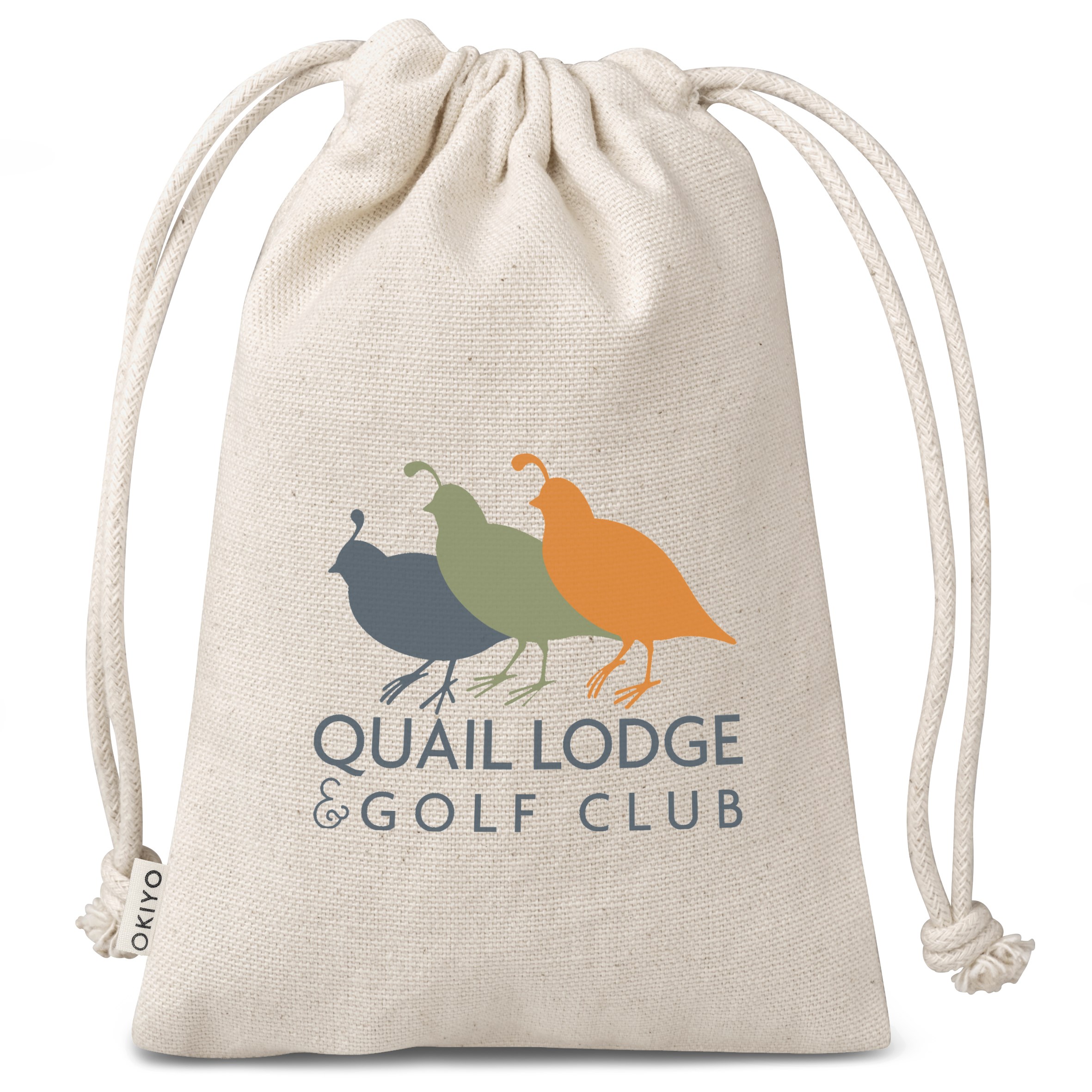 Okiyo Chikara Cotton Mini Drawstring Pouch Natural On