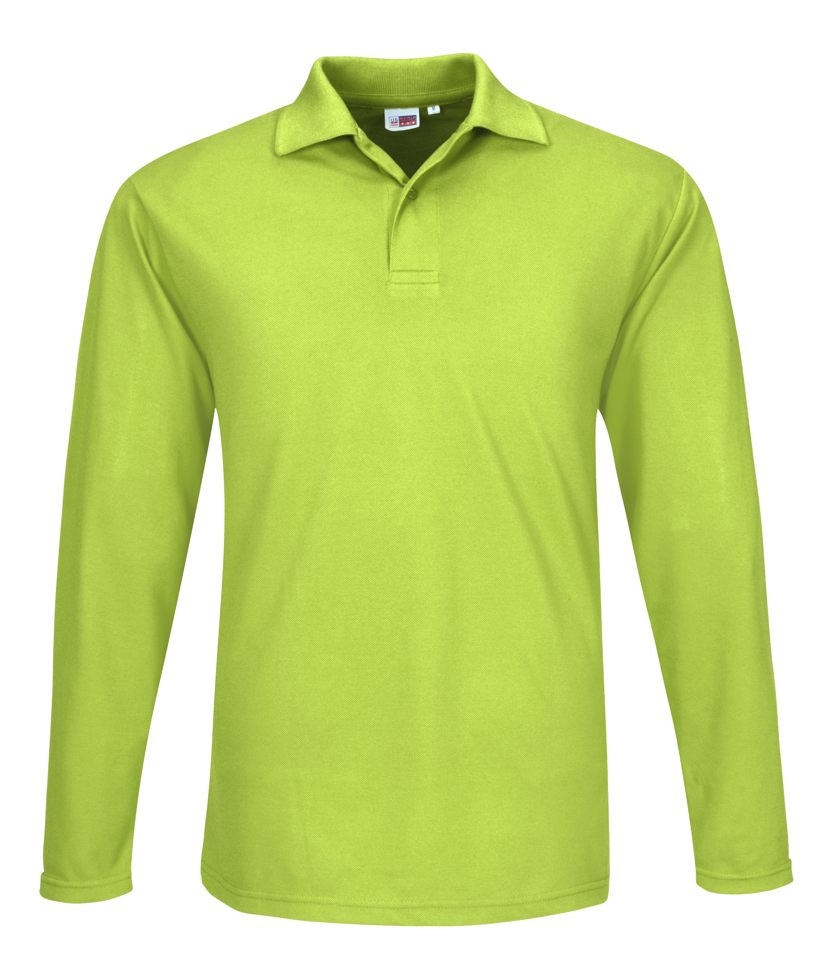 Mens Long Sleeve Elemental Golf Shirt Lime Only BAS8030L