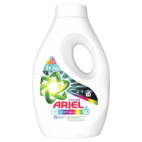 Ariel Vloeibaar Wasmiddel, 14 Wasbeurten, +Touch Van Lenor Unstoppables