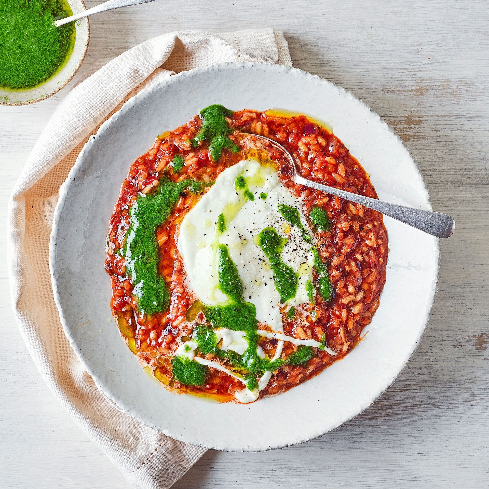 Tomato Risotto, Mozzarella & Basil Oil Recipe Gousto