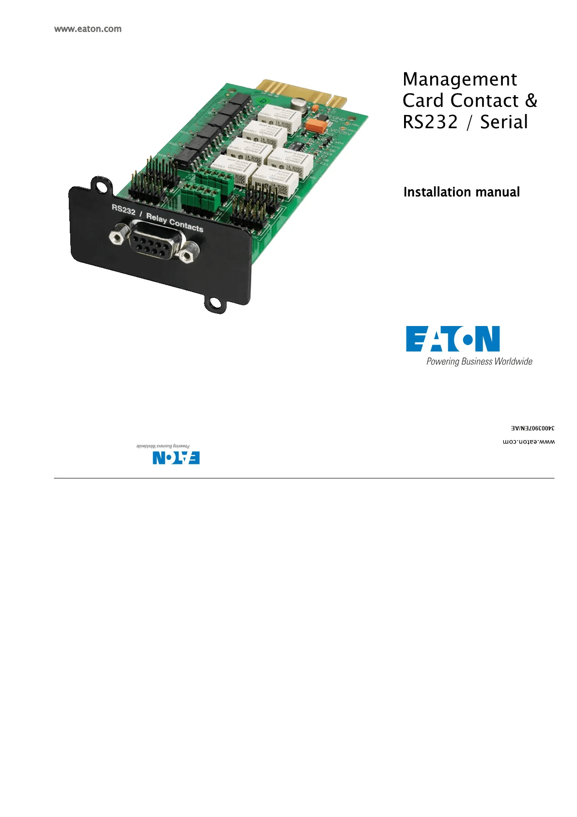 EATON MINI SLOT RELAY CARD (NOT COMPATIBLE WITH RELAYMS
