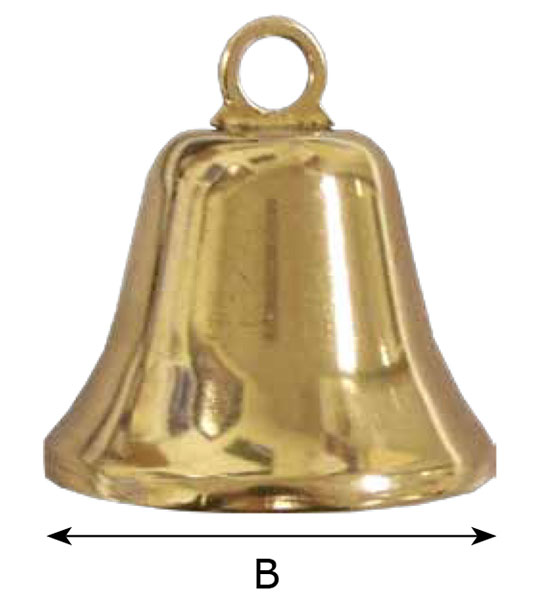 Item 6186SB (11/2") SMALL, 6186SB Brass Liberty Bells On Batz
