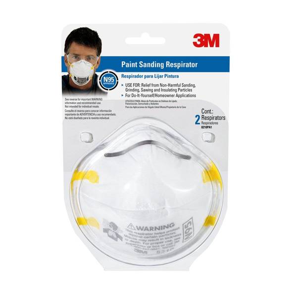3M 2Pack Performance Paint Prep N95 Particulate Respirator 8210P2
