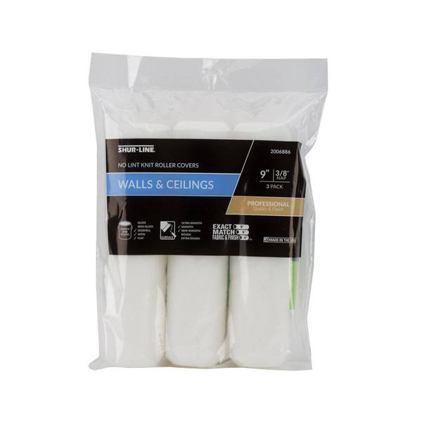 ShurLine 3Pack 9" No Lint Roller Cover 3/8" Nap 2006886 Blain's