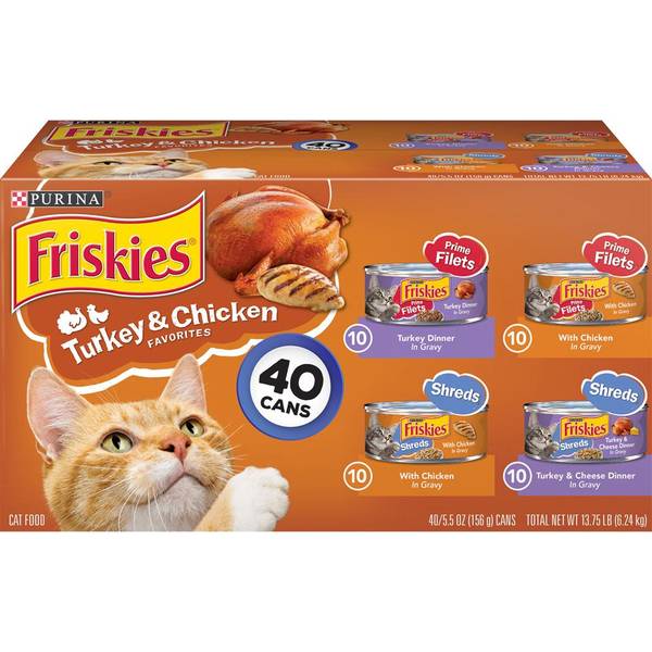 Friskies 40 Count 5.5 oz Turkey and Chicken Favorites Variety Wet Cat Food 19867615 Blain