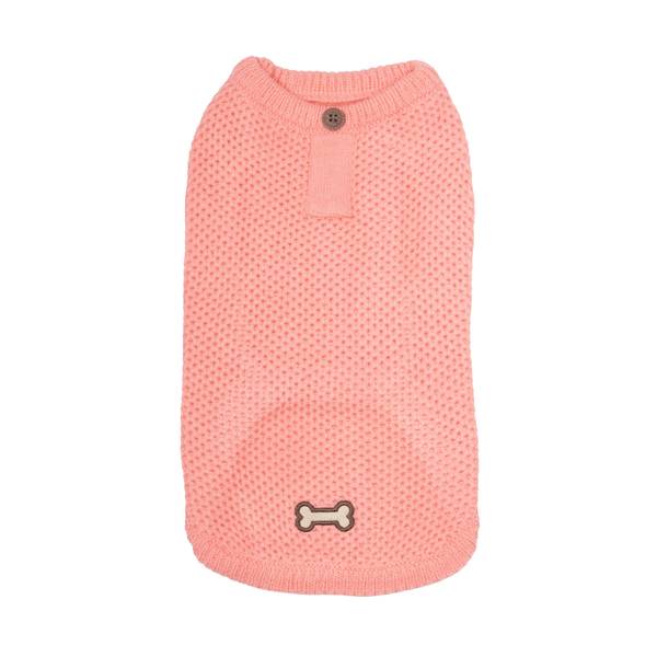 Simply Dog Pink Waffle Henley Sweater, Small 22125203 Blain's Farm & Fleet