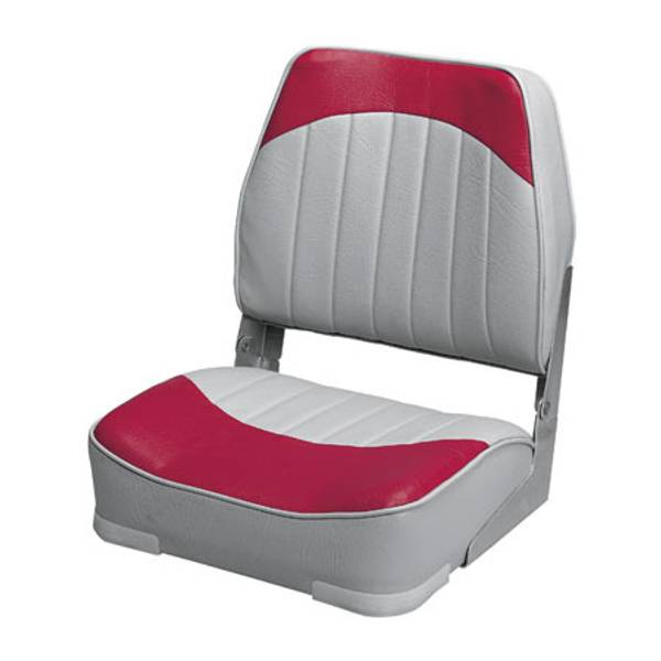 Wise Economy Low Back Folding Boat Seat, Gray / Red 8WD734PLS661