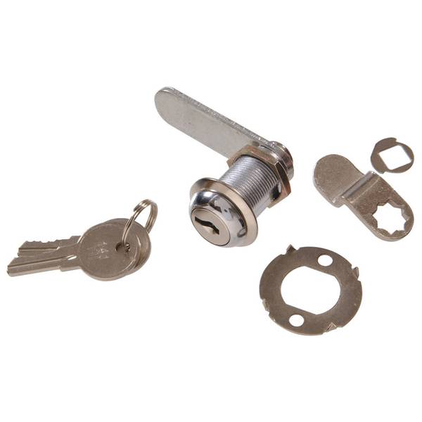 Hillman 1/4" Chrome Keyed Door and Utility Cam Door Lock, 3/4" 852045