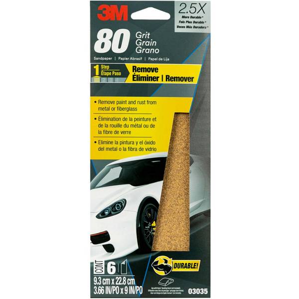 3M Aluminum Oxide Automotive Sandpaper, 80 03035NA Blain's Farm & Fleet
