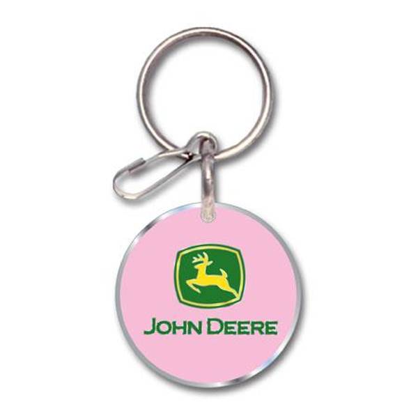 Plasticolor Pink John Deere Enamel Key Chain 004235R31 Blain's Farm
