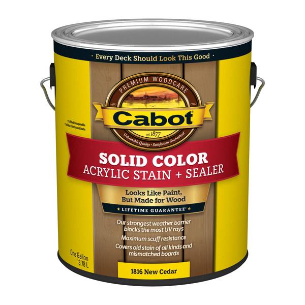 Cabot 1 Gallon Solid Color Acrylic Decking Stain, New Cedar 1401816