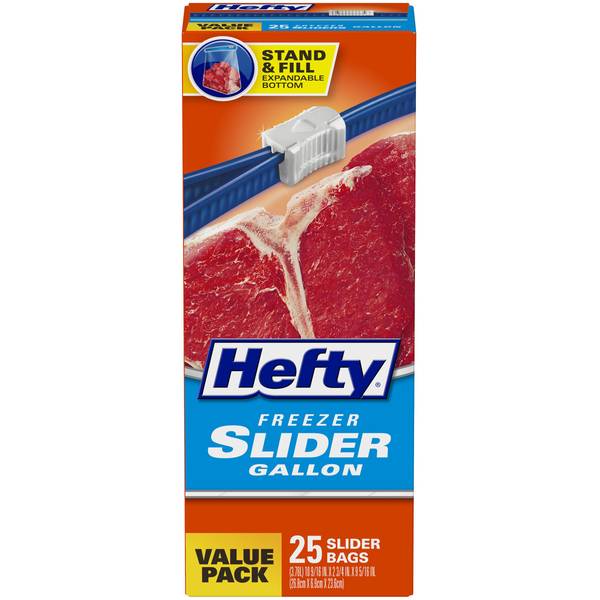 Hefty 25 Pack One Zip Gallon Freezer Bags OOR82425 Blain's Farm & Fleet