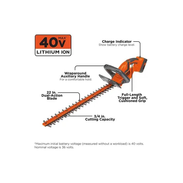 Black Decker 40V MAX Lithium 24 Hedge Trimmer LHT2436, 57% OFF