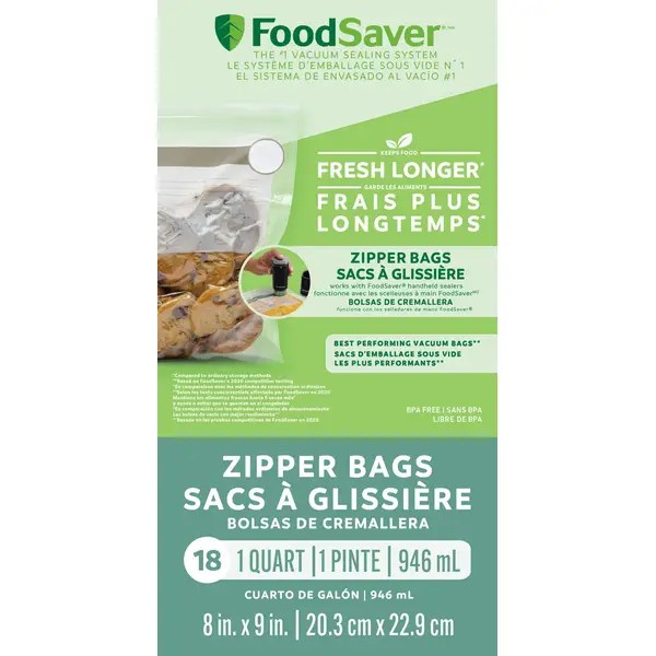 FoodSaver FreshSaver Quartsized Vacuum Zipper Bags 34ct Home Storage