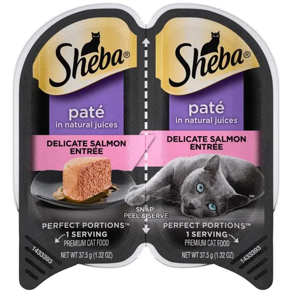 SHEBA Wet Cat Food Pate, Roasted Turkey Entree, PERFECT PORTIONS Twin
