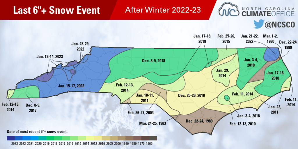 Latest Snow Events Products North Carolina State Climate Office
