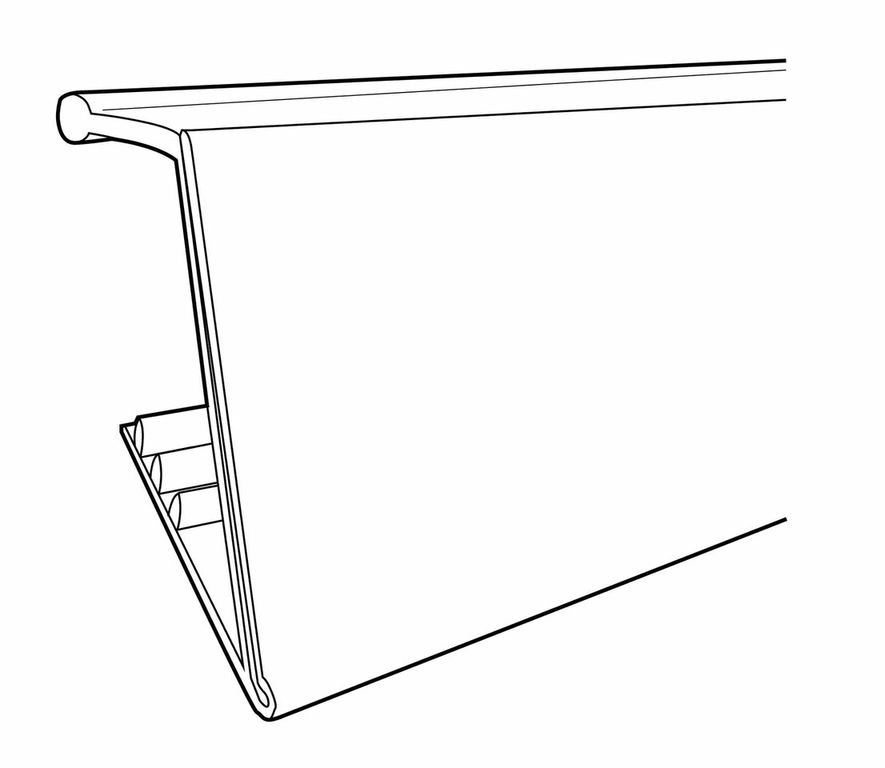 Info Strip Label Holder For Wood Shelving On Kinter (K International, Inc.)