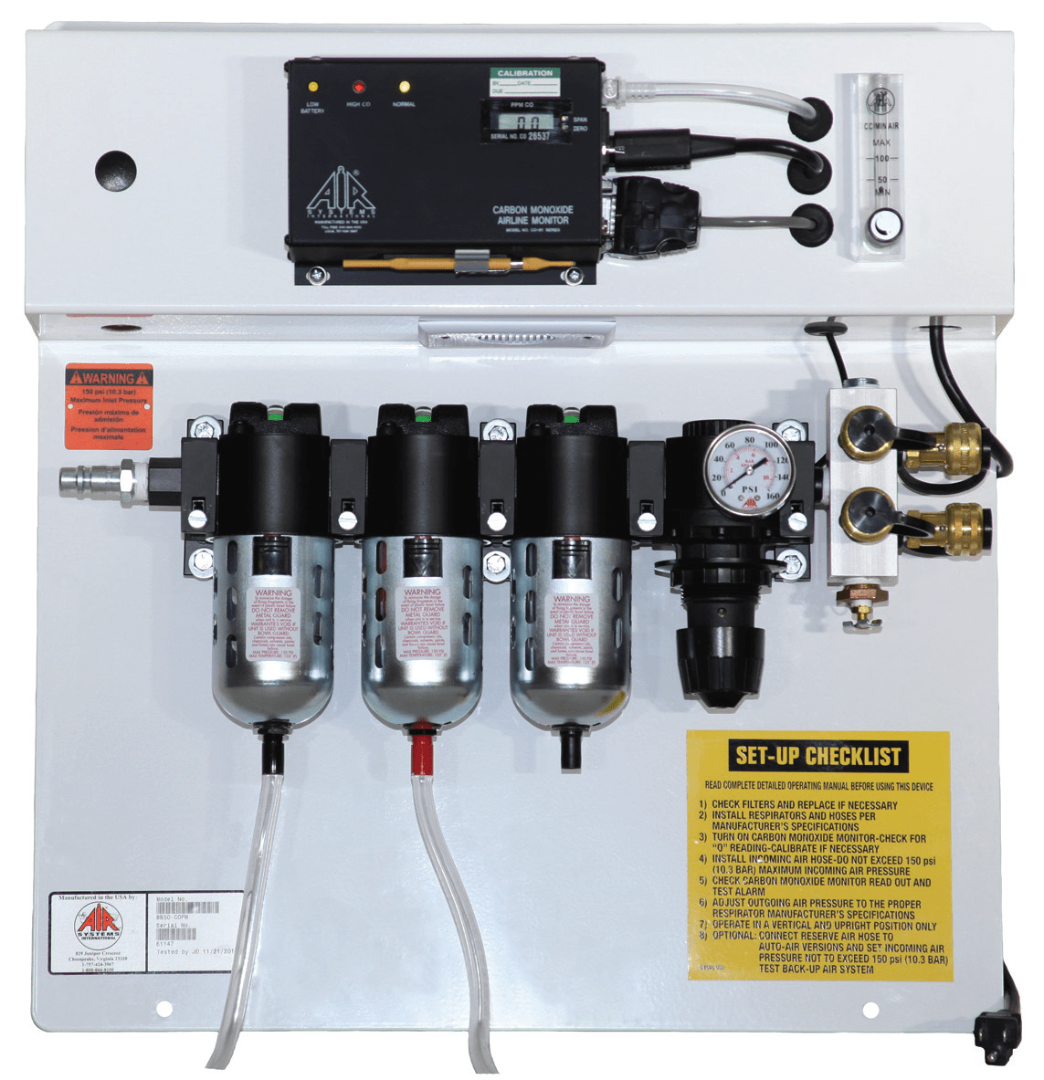 Breather Box® Panel Mounted GradeD Breathing Air Filtration Systems On