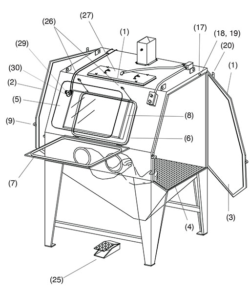 Replacement Parts for Pulsar® IX Cabinets On KLEEN BLAST ABRASIVES