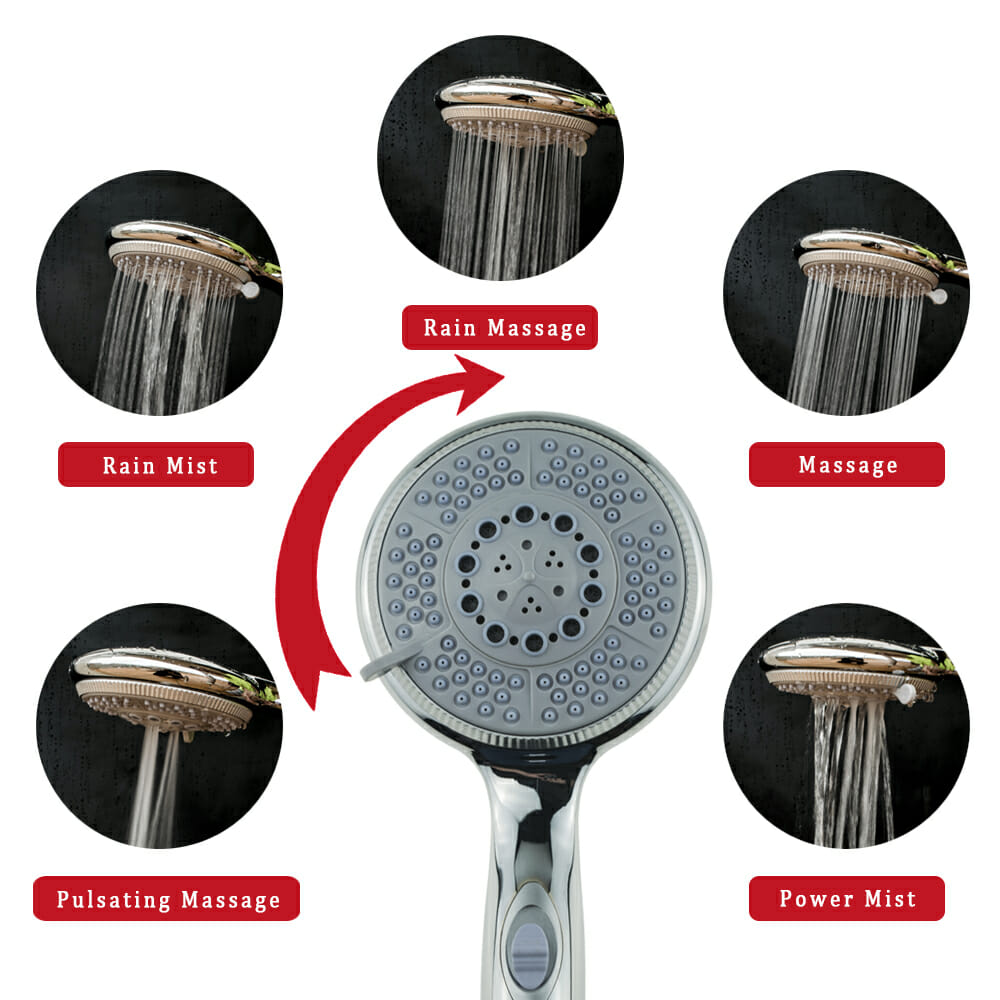 Rain Spa Handheld Shower Head,High Pressure with Hose and Shut Off