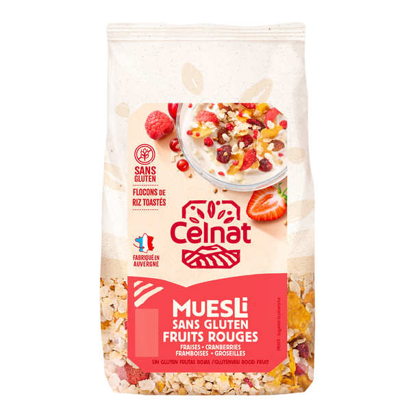 Muesli aux fruits rouges sans gluten bio Celnat