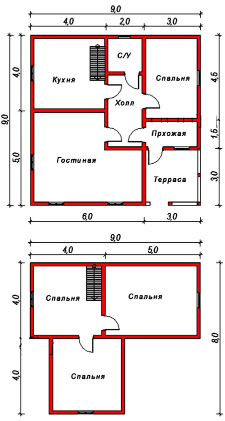 Проект дома 6 на 6 двухэтажный из пеноблоков бесплатно чертежи