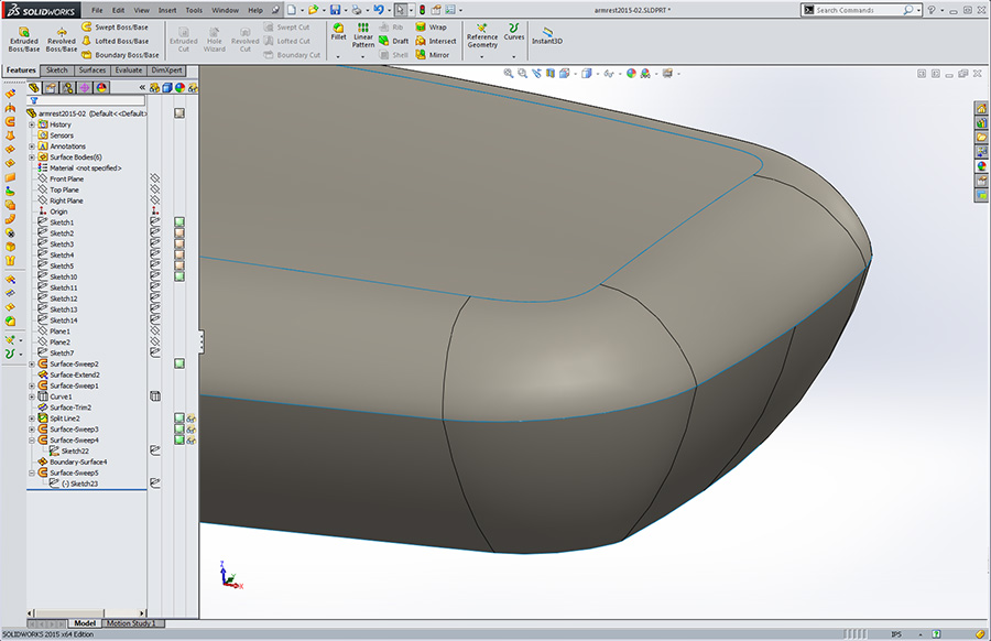 Solidworks Leap Chair Armrest Design Engine Education