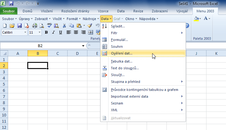 Excel Menu 2003 Proexcel Cz