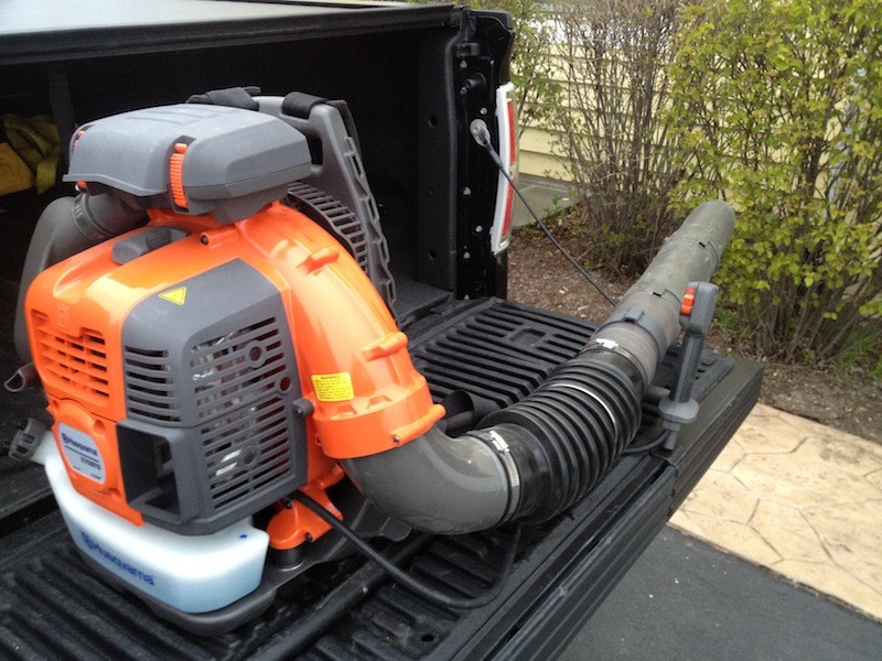Husqvarna 570BTS Commercial Back Pack Blower Review Tools In Action